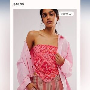 NWT Free People Rays Top Tulip Pink M